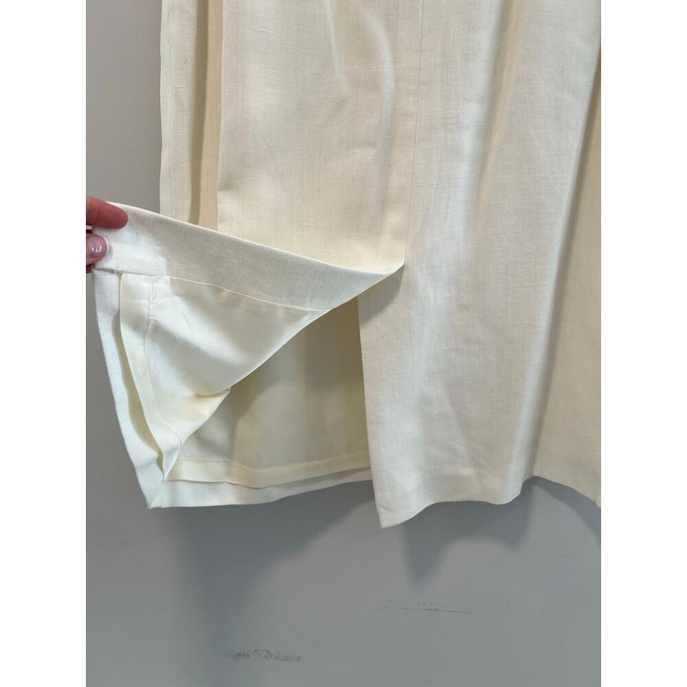 VTG Nolan Miller 3 Pc Skirt Suit White Western Blazer Rayon Linen Size 10 SG - Picture 14 of 16